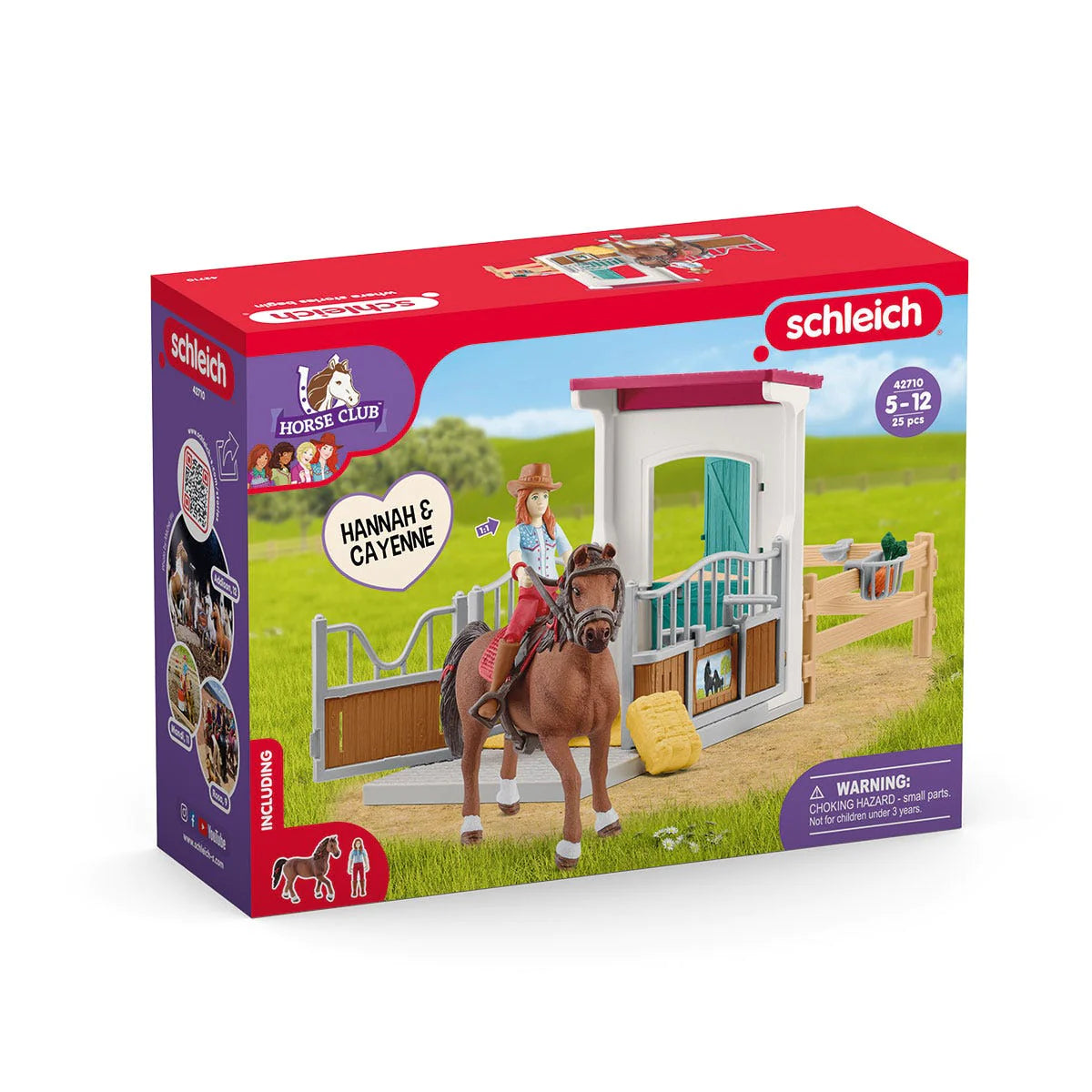 Schleich-Horse Club Horse Box with Hannah & Cayenne-42710-Legacy Toys