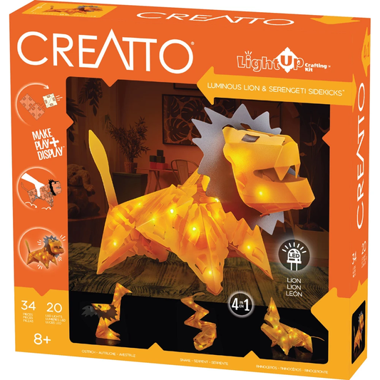 Thames & Kosmos-Creatto: Luminous Lion & Serengeti Sidekicks-888007-Legacy Toys