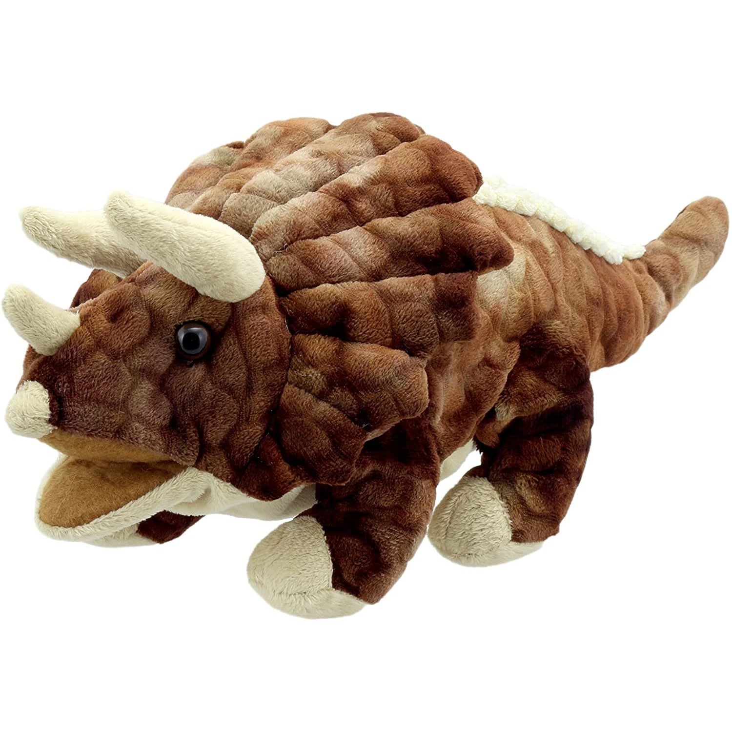 The Puppet Company-Baby Triceratops Puppet - Brown-PC002903-Legacy Toys