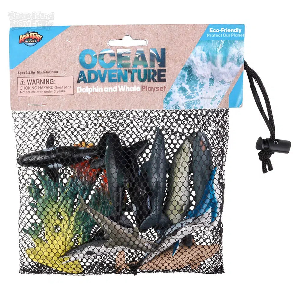 The Toy Network-12 Piece Dolphin And Whale Mesh Bag Play Set-AT-MTDOW-Legacy Toys