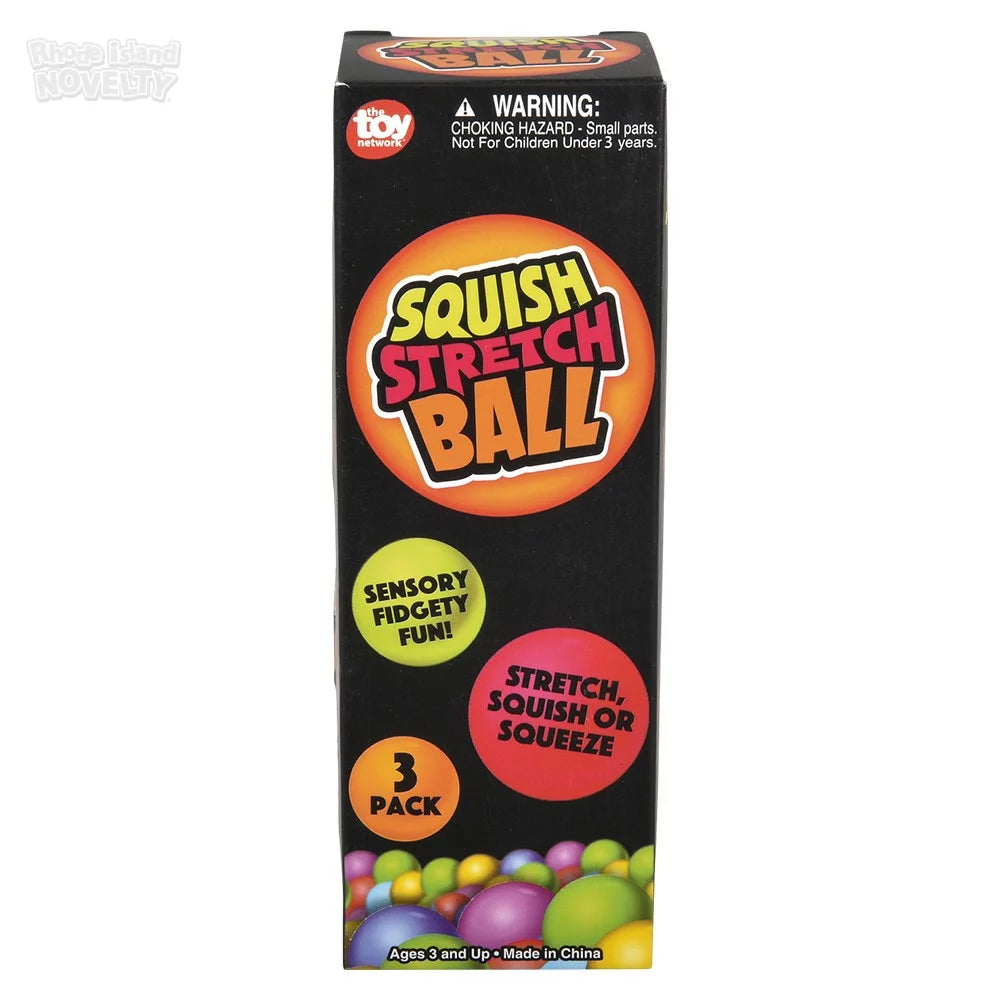 The Toy Network-1.75" 45 mm Squish & Stretch Mini Gummi Ball 3 Pack Box-BA-SQSMI-Legacy Toys