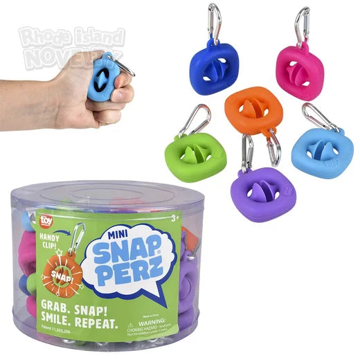 The Toy Network-1.75" Mini Snapperz Fidget Toy Keychain Assorted Colors-TY-SNMIN-Legacy Toys