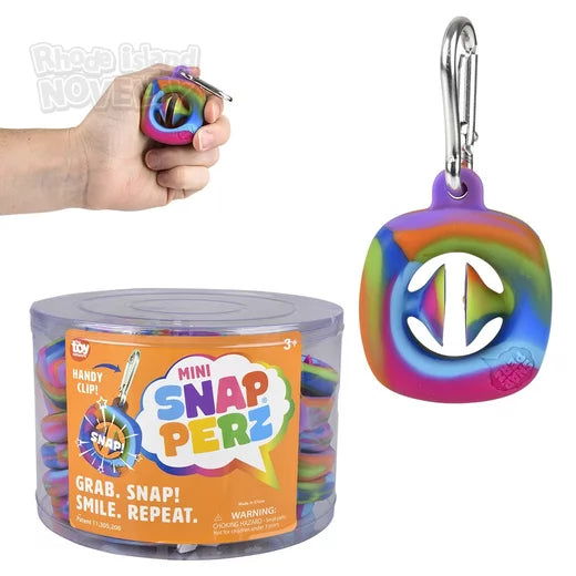 The Toy Network-1.75" Mini Snapperz Fidget Toy Keychain Rainbow-TY-SNMRB-Legacy Toys