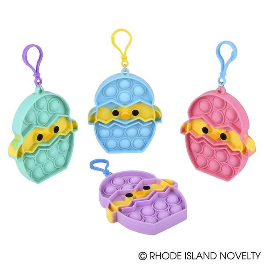 The Toy Network-4" Easter Bubble Popper Clip on Assorted Styles-ZE-BPCC2-Easter Chick in Egg-Legacy Toys