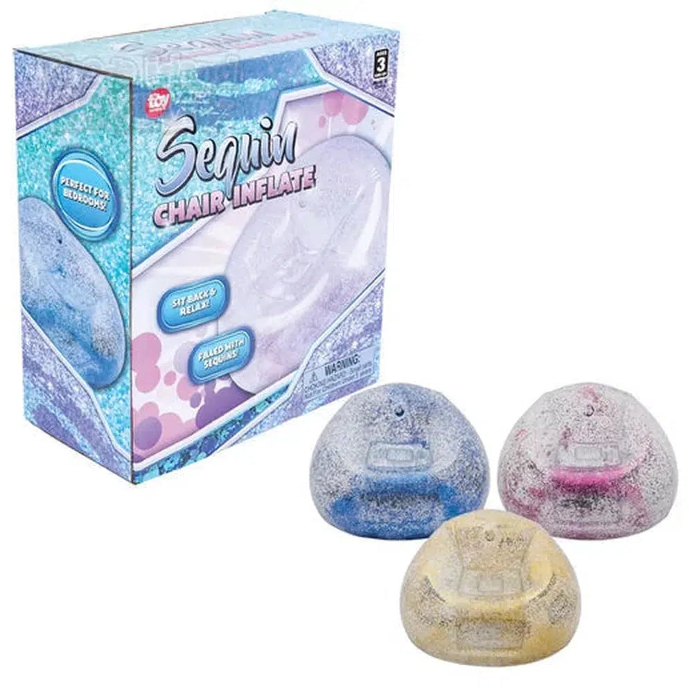 The Toy Network-40" Sequin Filled Chair Inflate Assorted Colors-IN-CHS40-Legacy Toys