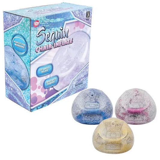 The Toy Network-40" Sequin Filled Chair Inflate Assorted Colors-IN-CHS40-Legacy Toys