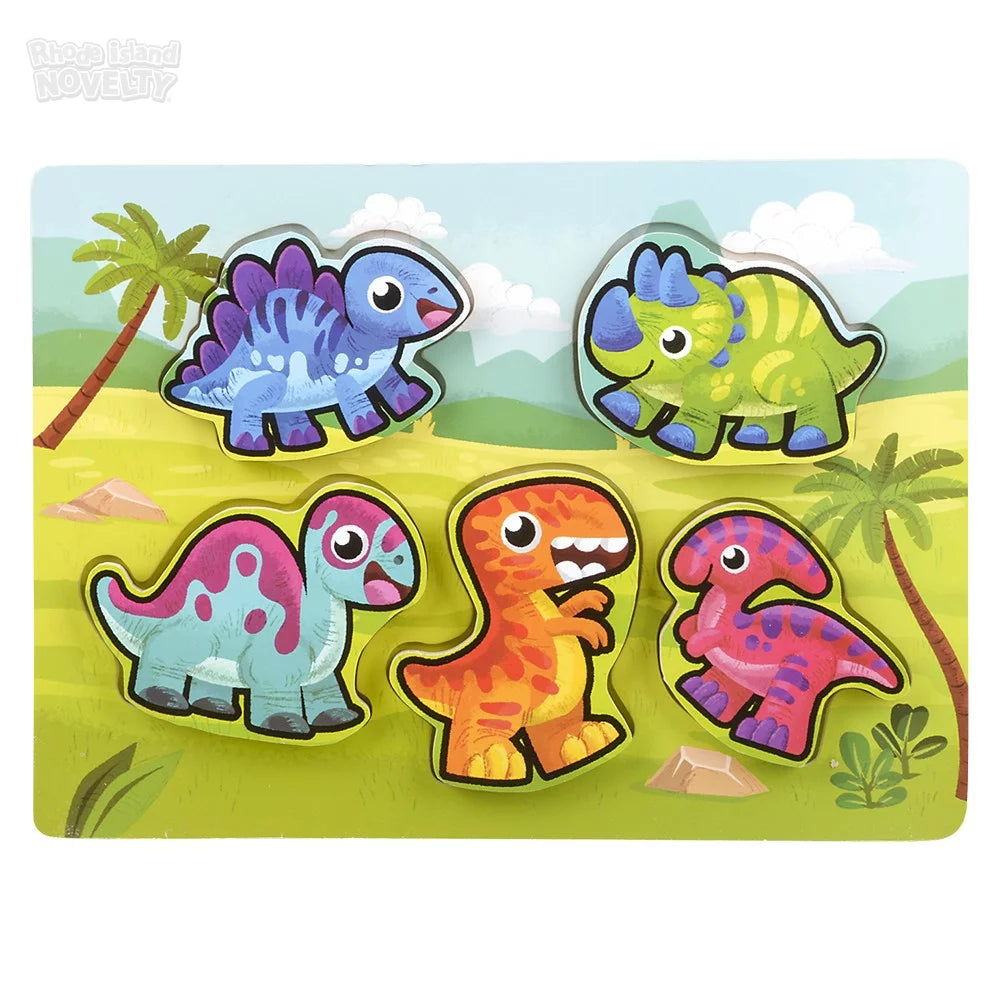 The Toy Network-6 Piece Chunky Dinosaur Theme Wooden Puzzle-AG-CHDIN-Legacy Toys