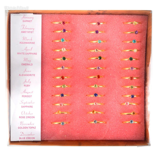 The Toy Network-Birthstone Ring Assorted Styles-JR-BSRST-Box of 36-Legacy Toys