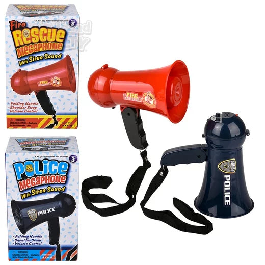 The Toy Network-Police And Fire Megaphone Assorted Styles-RP-23954-Legacy Toys