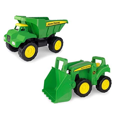 TOMY-John Deere Sandbox Vehicle 2 Pack With Loader And Dump Truck-35874V-Legacy Toys