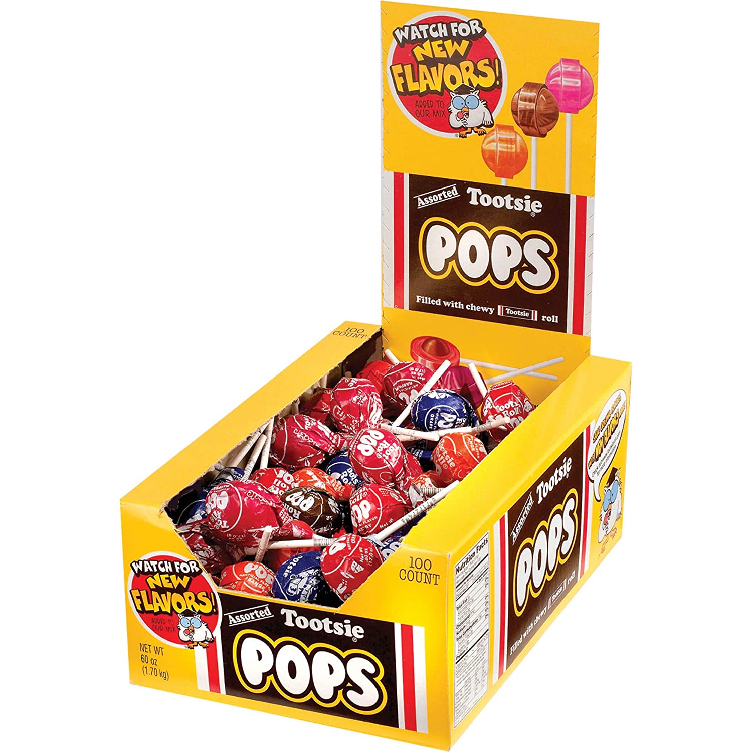Tootsie-Tootsie Roll Pops Assorted Flavors Changemaker-508-Box of 100-Legacy Toys