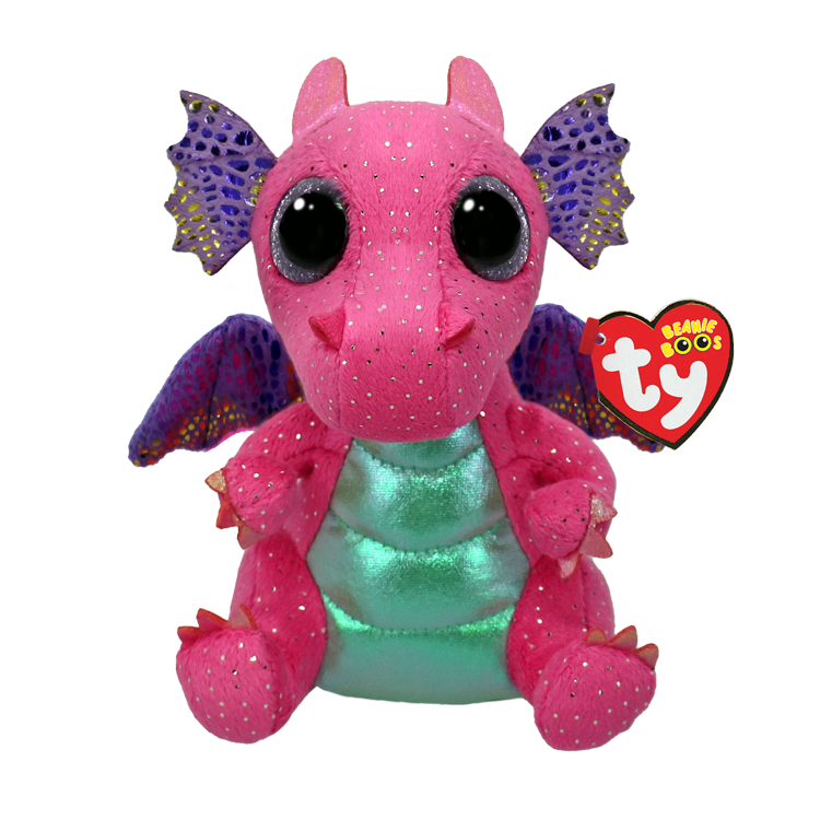 TY-Bean Boo's - Spitfire the Pink Dragon - 6