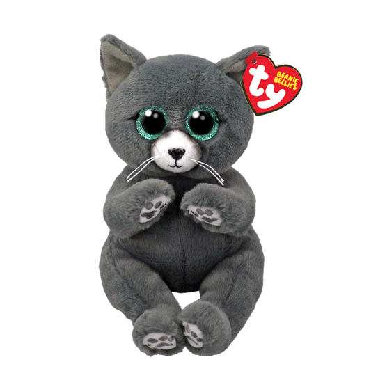 TY-Beanie Bellie - Binx Russian Blue Cat (Grey) - 8" Small-41501-Legacy Toys