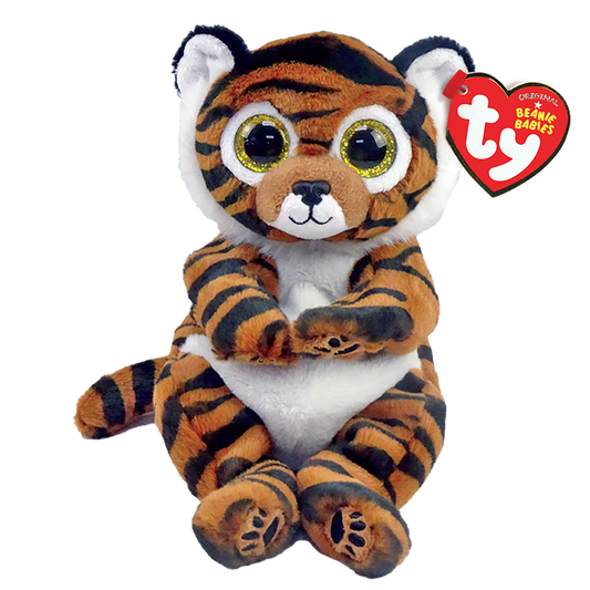 TY-Beanie Bellie - Clawdia Black Striped Brown Tiger - Small 8"-40546-Legacy Toys