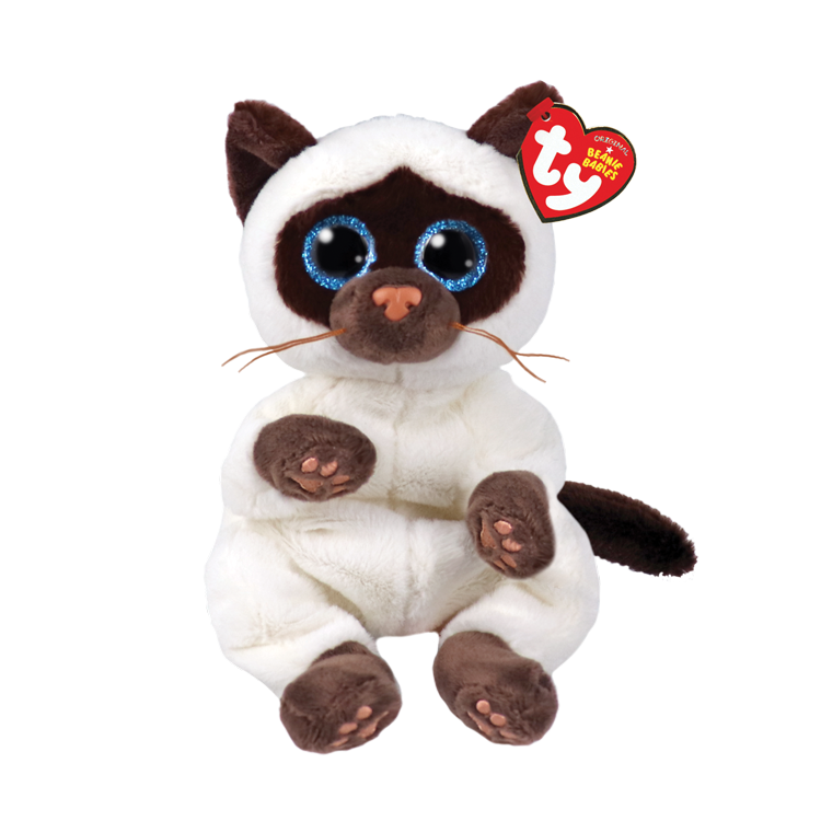 TY-Beanie Bellie - Miso Siamese Cat - 8" Small-40548-Legacy Toys