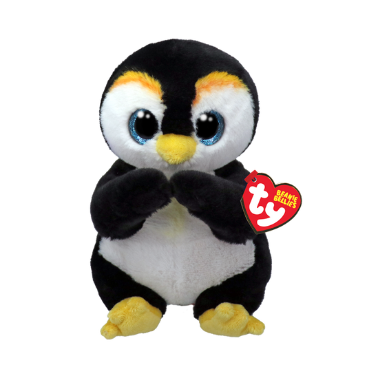 TY-Beanie Bellie - Neve the Black and White Penguin - 8" Small-41505-Legacy Toys