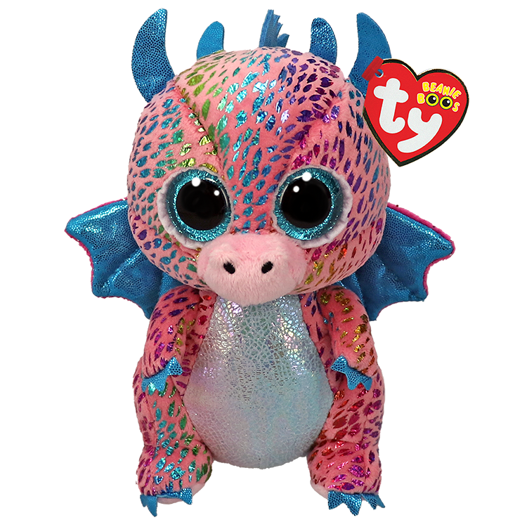 TY-Beanie Boo - Flint Multicolored Dragon - 6