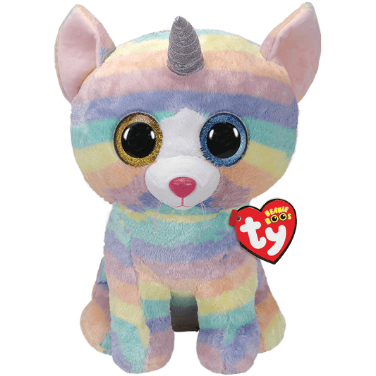 TY-Beanie Boo's - Heather the Cat-36753-Large 16"-Legacy Toys