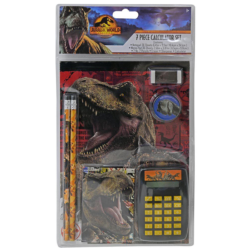 United Party-Jurassic World 7 Piece Calculator Set in Bag-712178JW-Legacy Toys