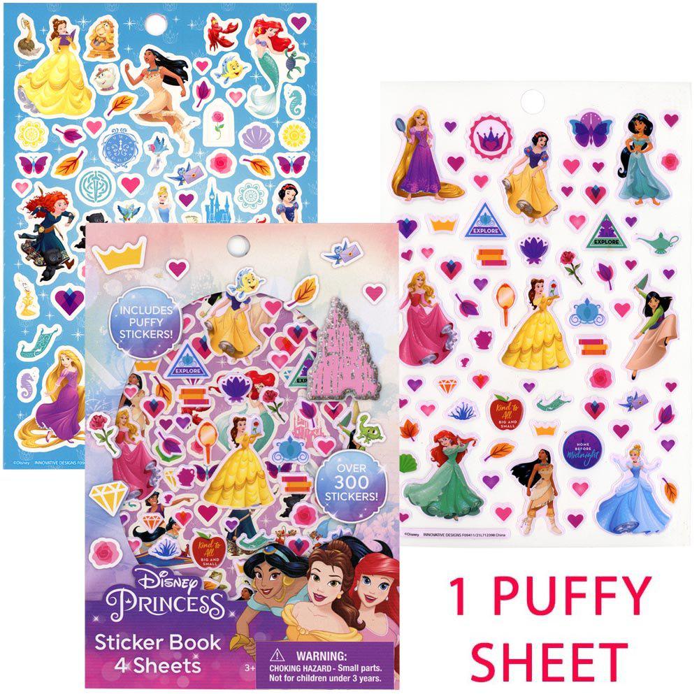 Princess Sticker Book with Puffy Stickers 4 Sheet