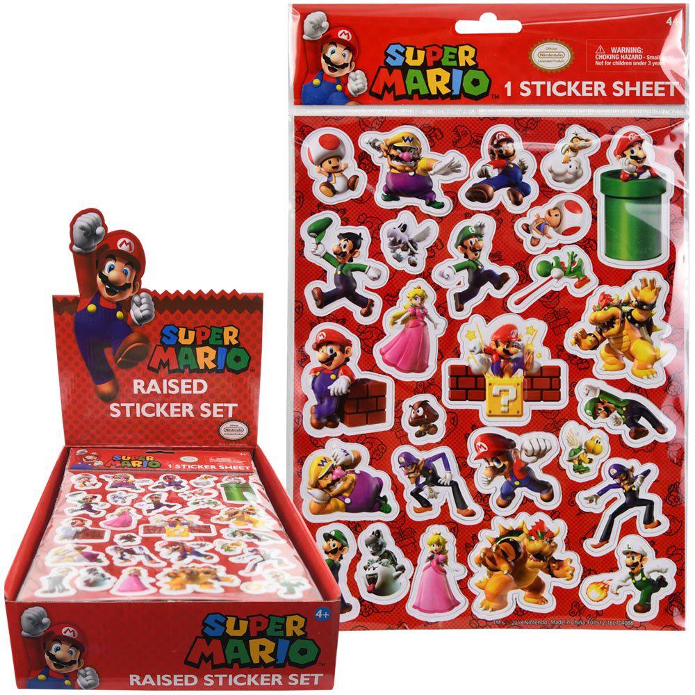 United Party-Super Mario Raised Sticker Sheet-704088MB-Legacy Toys