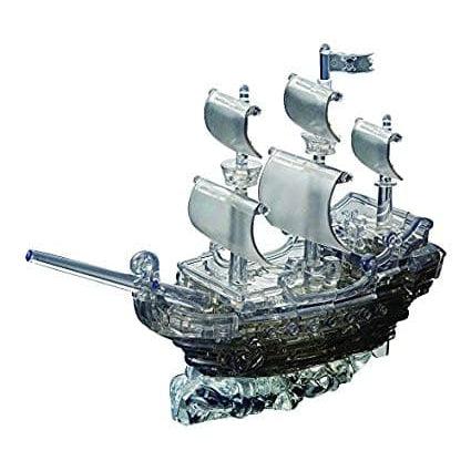 University Games-3D Crystal Puzzle Deluxe - Black Pirate Ship-30958-Legacy Toys