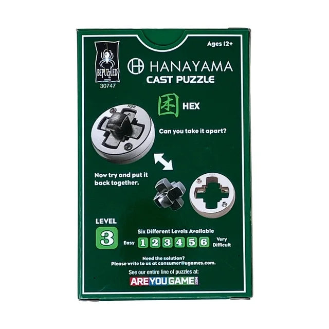 University Games-Hanayama Cast Puzzle - Hex - Level 3-30747-Legacy Toys