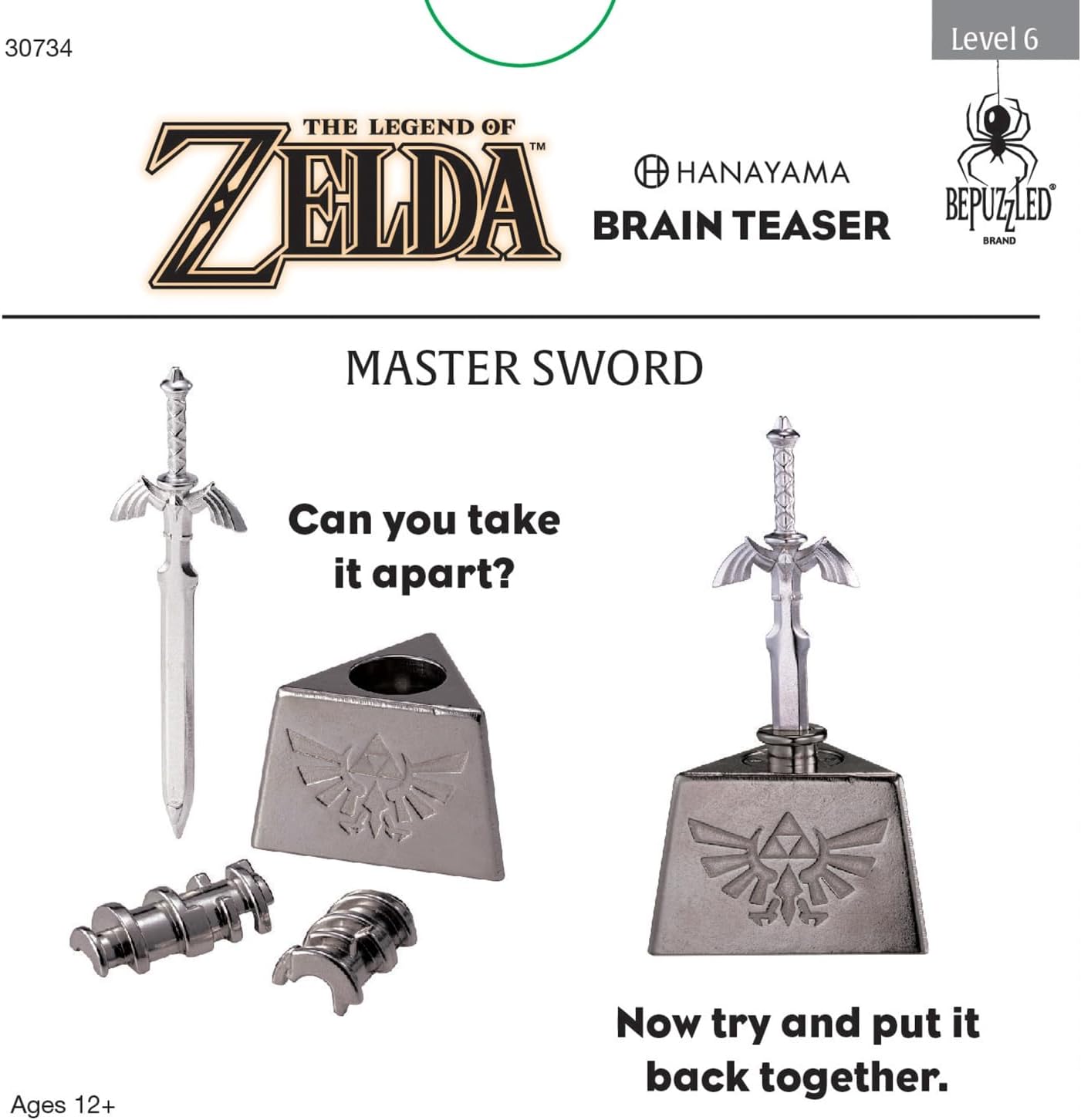 University Games-Hanayama Cast Puzzle - The Legend of Zelda Master Sword-30734-Legacy Toys