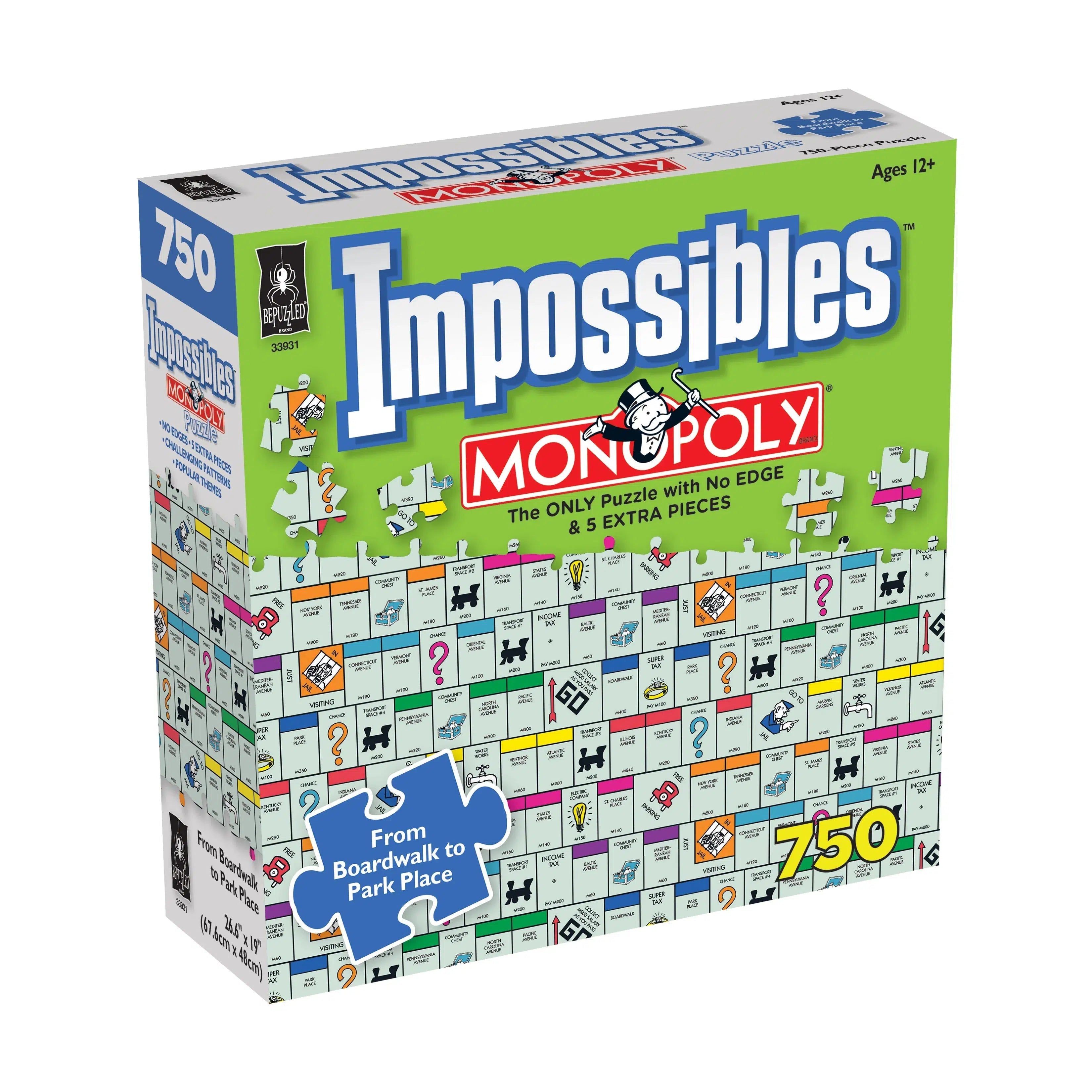 University Games-Impossibles Monopoly 750 Piece Puzzle-33931-Legacy Toys