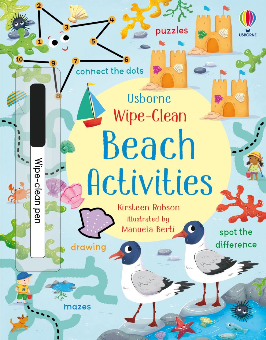 Usborne Books-Wipe-Clean Beach Activities-554859-Legacy Toys