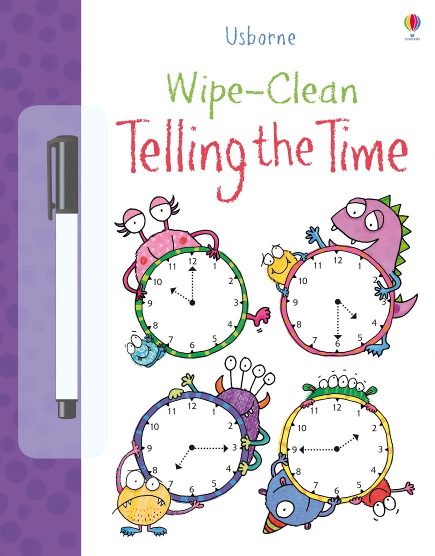 Usborne Books-Wipe-clean Telling the Time-534035-Legacy Toys