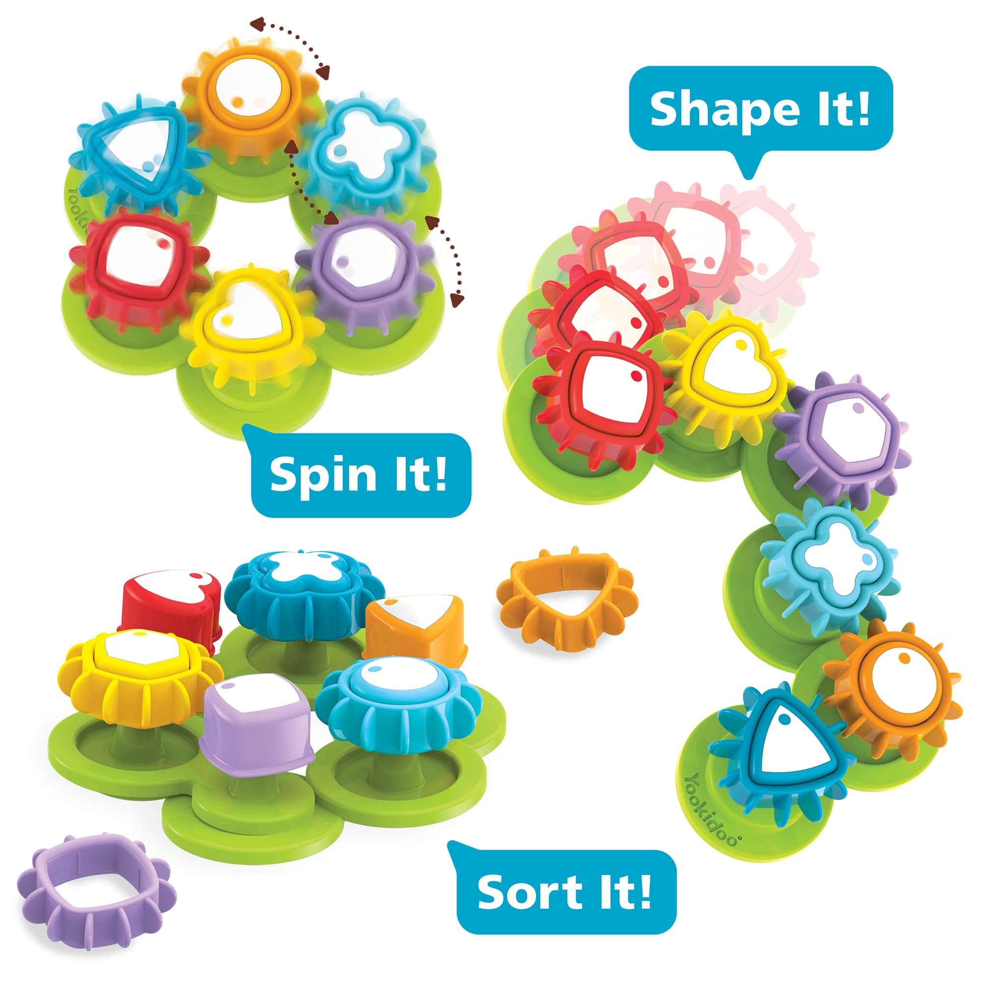 Yookidoo-Shape 'n Spin Gear Sorter-40200-Legacy Toys